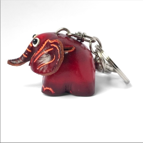Genuine Leather Elephant Keychain - Picture 4 of 6